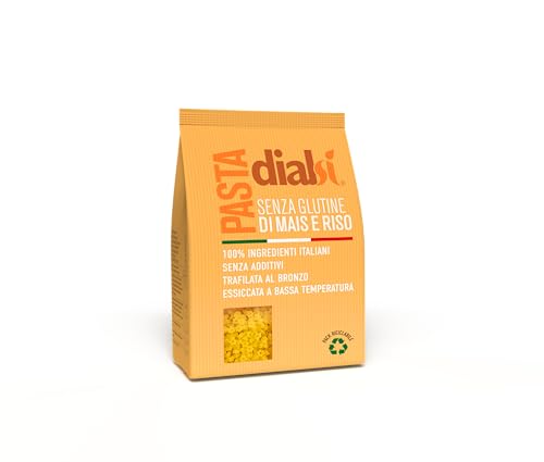 Dialsi Sternchen, glutenfreie Nudeln aus Mais und Reis, mit Bronze gezogen, 100 % italienische Zutaten, ohne Zusatzstoffe, Kochen 8-9 Minuten, Packung mit 300 g von dialsì