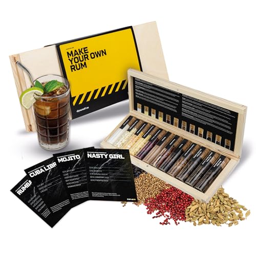 DIBYS Rum-Gewürze-Set Mini | 12 Rum-Set Botanicals | Mit 4 Rezept-Karten, Gewürzlexikon & edler Holz-Kiste | Rum-Geschenk-Set für Männer & Frauen | Rum Zubehör zum Rum selber machen DIBYS Rum-Gewürze-Set Mini | 12 Rum-Set Botanicals | Mit 4 Rezept-Karten, Gewürzlexikon & edler Holz-Kiste | Rum-Geschenk-Set für Männer & Frauen | Rum Zubehör zum Rum selber machen von DIBYS