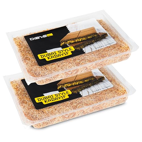 Kadayif Gebraten 2x200g - Engelshaar Kadayif - Ideal für Dubai Schokolade oder Baklava - Kadaif Engelshaar Teig für Dubai Chocolate - Verzehrfertiger Kataifi - Perfekt für Desserts und Herzhaftes von DIBYS