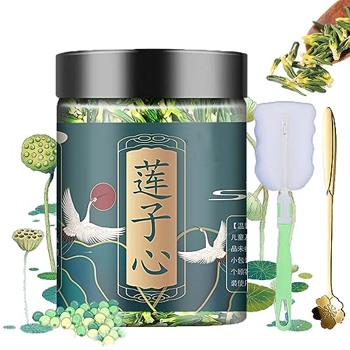 DINNIWIKL Lotus Seed Core Tea for Men, Natural Lotus Seed Heart Tea, Dried Lotus Plumule Lotus Embryo Tea, Lian Zi Xin Tea, Men's Toning Lotus Plumule scented Tea (1P-60g) von DINNIWIKL