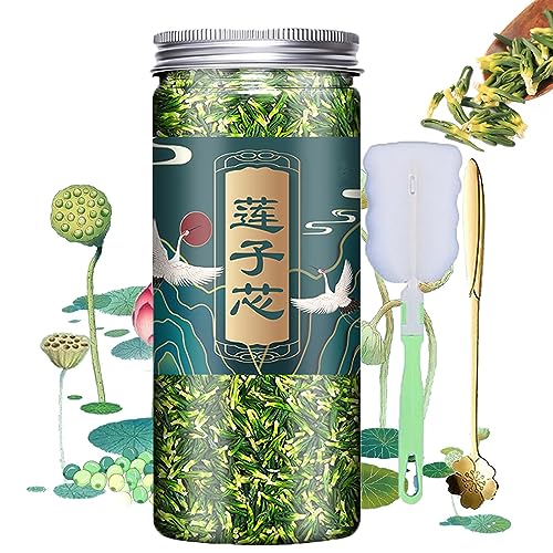 DINNIWIKL Lotus Seed Core Tea for Men, Natural Lotus Seed Heart Tea, Dried Lotus Plumule Lotus Embryo Tea, Lian Zi Xin Tea, Men's Toning Lotus Plumule scented Tea (1PC-125g) von DINNIWIKL