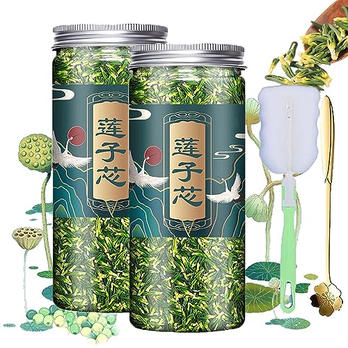 DINNIWIKL Lotus Seed Core Tea for Men, Natural Lotus Seed Heart Tea, Dried Lotus Plumule Lotus Embryo Tea, Lian Zi Xin Tea, Men's Toning Lotus Plumule scented Tea (2PCS-125g) von DINNIWIKL