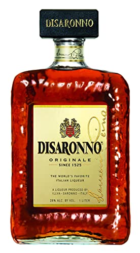 DISARONNO Originale (1 x 1000 ml) –  italienischer Amaretto Likör mit süßem, fruchtigem Aroma nach Bittermandel und Vanille – ideal für Cocktails,  Longdrinks, auf Eis oder pur – 28 % Alk. von Disaronno