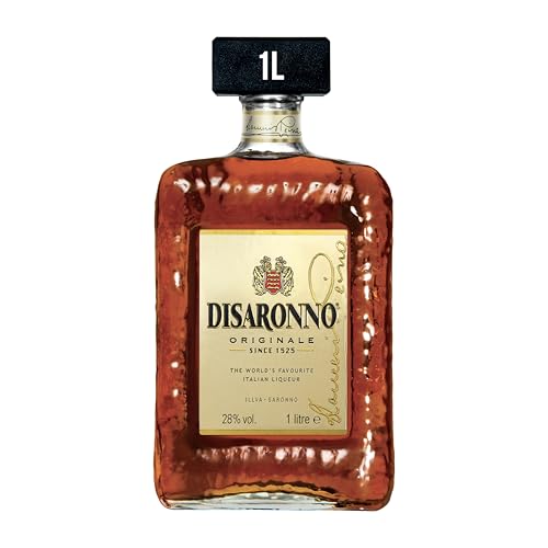 DISARONNO Originale (1 x 1000 ml) – italienischer Amaretto Likör mit süßem, fruchtigem Aroma nach Bittermandel und Vanille – ideal für Cocktails, Longdrinks, auf Eis oder pur – 28 % Alk. von Disaronno