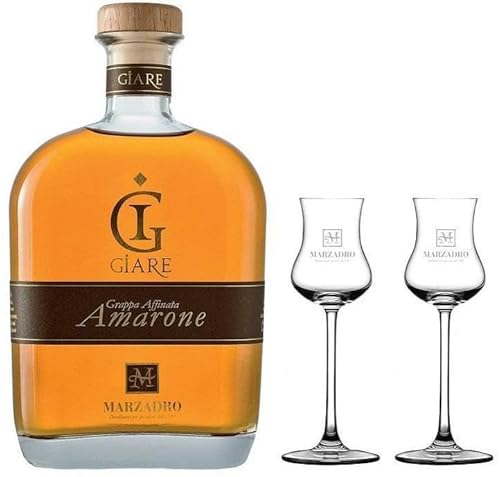 DISTILLERIA MARZADRO GRAPPA GIARE AMARONE 70 CL CON 2 BICCHIERI TULIPANO von Distilleria Marzadro