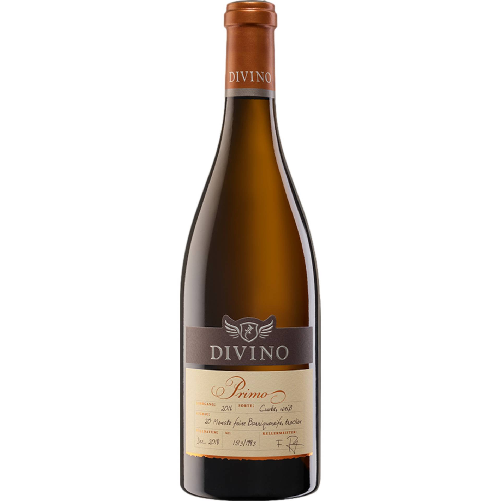 Divino Primo Cuvée Weiss, Trocken, Franken, Franken, 2018, Weißwein Divino Primo Cuvée Weiss, Trocken, Franken, Franken, 2018, Weißwein von DIVINO eG - Langgasse 33, 97334 Nordheim am Main - DE
