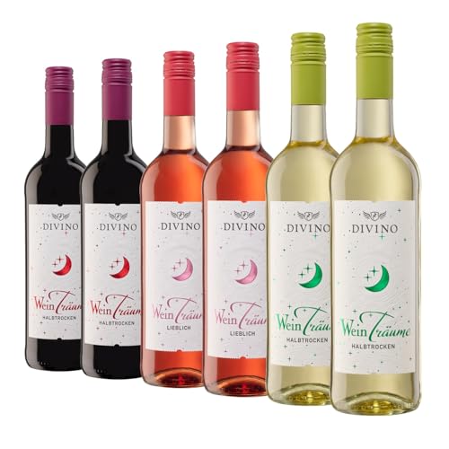 DIVINO Weinträume Wein Probierpaket - Cuvee Rot, Cuvee Weiß & Cuvee Rosé - Deutsche Weine von der fränkischen Premiumgenossenschaft (6 x 0,75l) von DIVINO