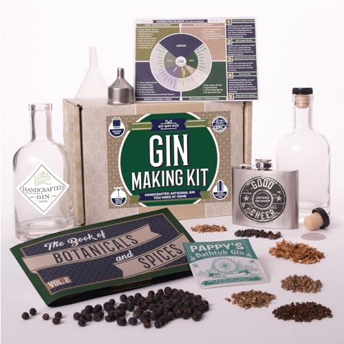 Hot Sauce Kit (macht 7 Lip 6700002126 Gourmet Flaschen) mit Heirloom Peppers von 5. Generation Bauern, eine Full Set von Rezepten, Speichern Flaschen & mehr. Real Gin Kit grün von DIY Gift Kits
