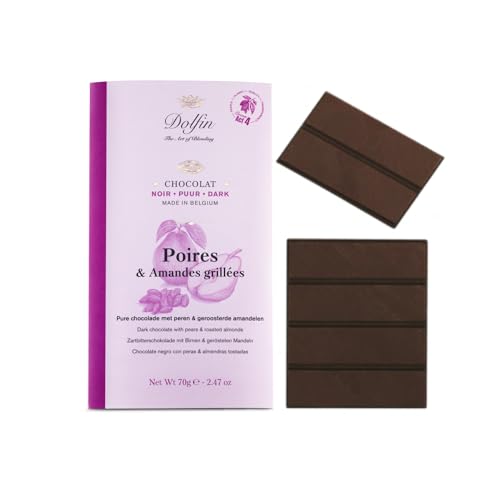 DEU | Dolfin® | Dunkler Schokoriegel 60 % Birnen und geröstete Mandeln – 1 x 70 Gr von DOLFIN