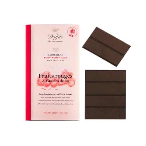 DEU | Dolfin® | Dunkler Schokoriegel 60 % rote Früchte und Leinsamen - 1 x 70 Gr von DOLFIN