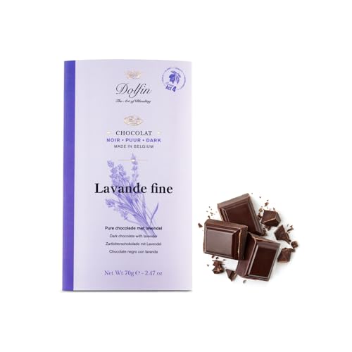 Dolfin® | 60% dunkle Schokolade und Lavendel | Kakaoriegel 60% feine Lavendelblüten – 1 x 70 Gr von DOLFIN