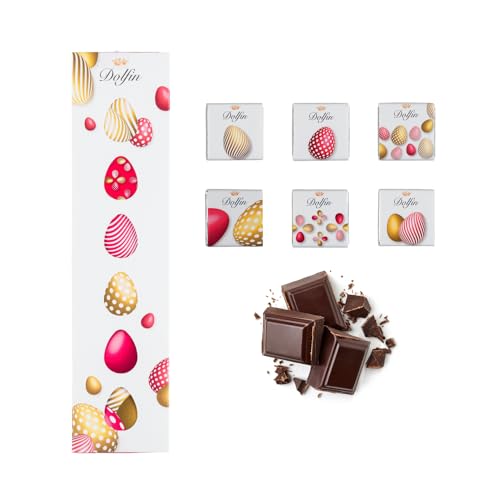 Dolfin® | Sortiment mit 18 Pralinen Carrè Ostern | Etui Schokolade Milch und Fondant 6 Aromen Geschenkbox - 1 x 81 g von DOLFIN