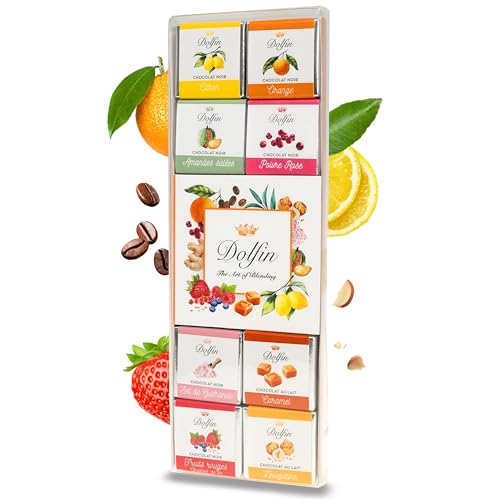 Dolfin Ausgewählte Schokoladen, Panache - 24 Quadrate - 12 köstliche Geschmacksrichtungen - Gourmet,Schokolade, Süßigkeiten - Geschenke für Geburtstag, Jahrestag, Valentinstag, Weihnachten Dolfin Ausgewählte Schokoladen, Panache - 24 Quadrate - 12 köstliche Geschmacksrichtungen - Gourmet,Schokolade, Süßigkeiten - Geschenke für Geburtstag, Jahrestag, Valentinstag, Weihnachten von DOLFIN