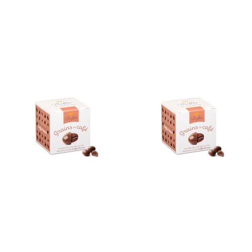 Dolfin Vollmilch-Kaffeebohnen - Leckere Kugeln mit gerösteter Kaffeebohne und cremigem Überzug aus Schokolade - Premium-Schoko, Geschenke - Hergestellt in Belgien, 115 g (Packung mit 2) von DOLFIN