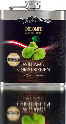 DOLOMITI Williams-Christ-Birne Schnaps Flachmann │ Williams-Christ-Birne Premium Spirituose 35% vol. │ Ideal auch als Geschenk │ 0.2 Liter DOLOMITI Williams-Christ-Birne Schnaps Flachmann │ Williams-Christ-Birne Premium Spirituose 35% vol. │ Ideal auch als Geschenk │ 0.2 Liter von DOLOMITI ALPENFEINKOST