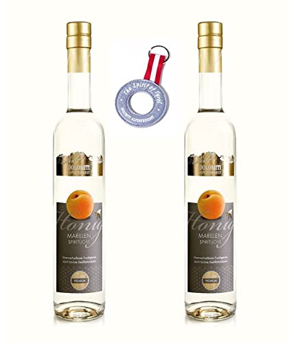 Dolomiti Honig Marillen Schnaps aus den Bergen/ 2er Set inkl. "Spirit of Tyrol" Schlüsselanhänger / 35% vol. / 0,5 Liter/Alpiner Genuss/Perfekt für Bergliebhaber, Bergfreunde/Honig Genuss pur Dolomiti Honig Marillen Schnaps aus den Bergen/ 2er Set inkl. "Spirit of Tyrol" Schlüsselanhänger / 35% vol. / 0,5 Liter/Alpiner Genuss/Perfekt für Bergliebhaber, Bergfreunde/Honig Genuss pur von DOLOMITI ALPENFEINKOST