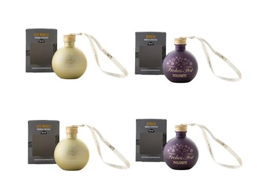 Hochwertige Glas-Christbaumkugeln 2xGOLD gefüllt mit Gin Limette und 2xBROMBEER gefüllt mit Bergler Himbeer Schnaps 4er Set / 4 x 0,04l / Schnaps - Weihnachtskugel Hochwertige Glas-Christbaumkugeln 2xGOLD gefüllt mit Gin Limette und 2xBROMBEER gefüllt mit Bergler Himbeer Schnaps 4er Set / 4 x 0,04l / Schnaps - Weihnachtskugel von DOLOMITI ALPENFEINKOST