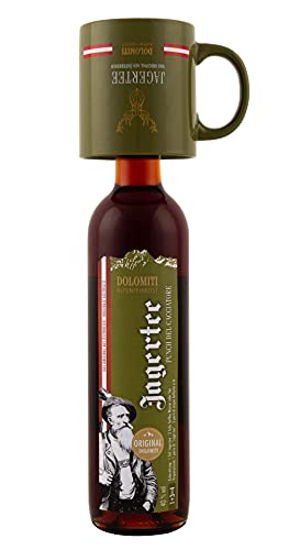 Original Jagertee 0,7 l mit hochwertiger Tasse. Konzentrat. 1+3=4. / nach alter Rezeptur/feine Wintergewürze/Ideal für kalte Abende/Original Jagertee aus Österreich von DOLOMITI ALPENFEINKOST