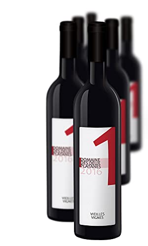 Domaine des Deux Platanes Wein - 1 2016 - Weinflasche 6 x 0,75 l - Weinqualität aus Frankreich - Rotwein - Gekeltert aus Carignan, Mourvèdre, Grenache und Syrah - Bio von DOMAINE DES DEUX PLATANES