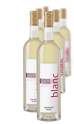 Domaine des Deux Platanes Wein - Blanc 2015 - Weinflasche 6 x 0,75 l - Weinqualität aus Frankreich - Weißwein - Gekeltert aus 100% GrenacheBlanc - Bio von DOMAINE DES DEUX PLATANES
