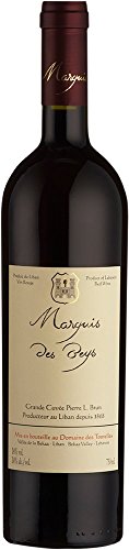 Domaine des Tourelles Marquis des Beys Syrah Cabernet (Case of 6x75cl), Libanon/Bekaa Valley, Rotwein (GRAPE SYRAH 50%, CABERNET SAUVIGNON 50%) von DOMAINE DES TOURELLES