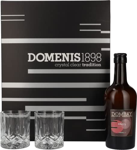 Domenis 1898 DOMBAY Cherry crema di ciliegie 17% Vol. 0,5l in Geschenkbox mit 2 Gläsern von Domenis 1898