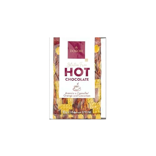 Domori® | Heiße Schokolade Orange & Zimt Einzeldosis-Beutel | 25 Beutel Zubereitet Heißes Schokoladenpulver - 750 Gr von DOMORI