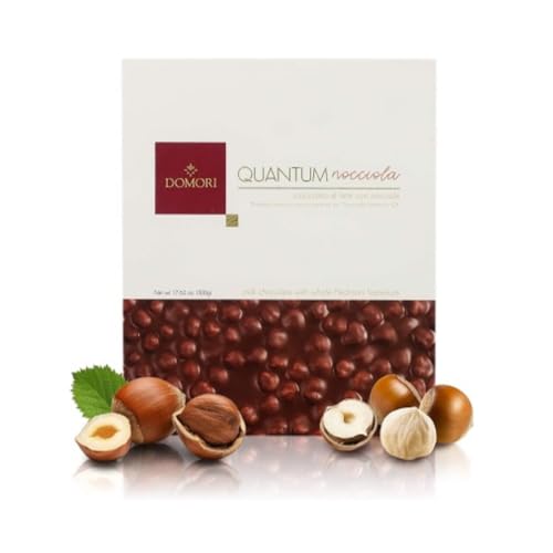 Domori® | Quantum Haselnuss Schokolade Milch mit Haselnüssen Piemont IGP | Haselnüsse & Zarte Milchschokolade Maxi Tablette - 500 Gr von Domori