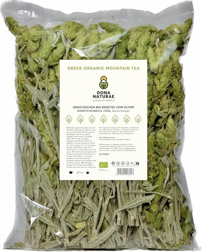 DONA NATURAE | Griechischer BIO BERGTEE vom OLYMP (200g) | Sideritis Scardica | Ganze Stängel | Kosteneffiziente Verpackung (200g) von DONA NATURAE