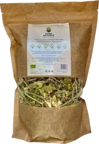 DONA NATURAE | Griechischer BIO BERGTEE vom OLYMP (100g) | Geschnitten | 100% Natürlicher Sideritis Scardica von DONA NATURAE