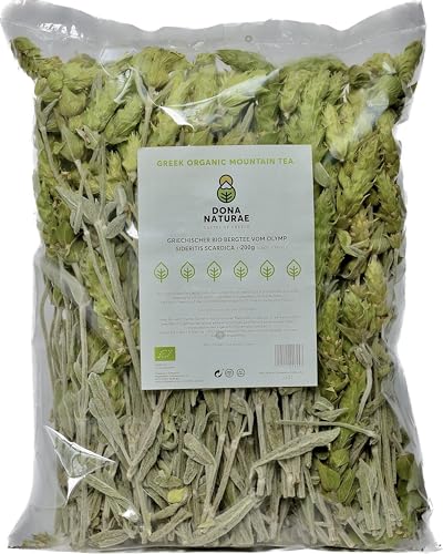 DONA NATURAE OLYMP Bio Griechischer Bergtee (200g) - 100% Sideritis Scardica - ganze Stiele - Sparpack von DONA NATURAE