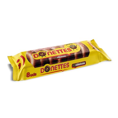 Klassische Donettes mit Schokoladengeschmack 8er-Pack + 1 Gratis-Einheit. 171 g (19gr pro Mini-Donut) von DONUTS