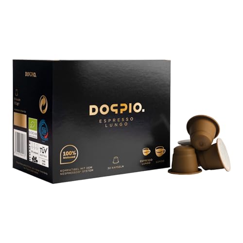 Doppio | Lungo Kaffeekapseln Espresso | 30 Stück | Nespresso-kompatible & 100% Kompostierbare Kapseln | Arabica-Mischung | Mild & Aromatisch | GMO-frei & ISCC PLUS | Nachhaltiger Kaffee von DOPPIO