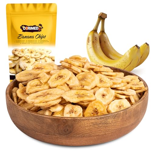 Bananenchips 1 kg | knusprige Trockenfrüchte Bananen Chips Scheiben | gesunde Knabberei mit leckerem Geschmack | Dorimed von DORiMED