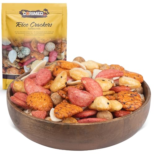 Reiscracker, Sanka Mix 1 kg | Reis Cracker Snack Mix | Verschiedene bittersüße und salzige Geschmackssnacks | Gebratener Reis, Erdnüsse, Weizen, Mais und Sesam Mit einem Hauch von Salz und Soja | von DORiMED