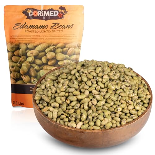 Edamame Bohnen 1 Kg | Sojabohnen geröstet leicht gesalzen | Bohnen Getrocknet I Glutenfrei und reich an Proteinen | GMO-frei | geeignet für Snacks und Diätmahlzeiten I Black Beans I Soja I Dorimed von DORiMED