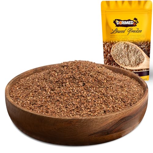 Leinsamen gebrochen I braune Leinsamen 1 Kg I 100% geschrotete Leinsamen im 1 kg-Pack I gemahlene Samen I Ideal zum Löffeln und für Rezepte I Geeignet für Vegetarier und Veganer I Dorimed von DORiMED