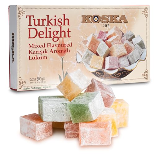 Lokum Mix 500g I Türkischer Genuss mit verschiedenen Geschmacksrichtungen 500 g I Aromen (Rose, Zitrone, Minze) von DORiMED