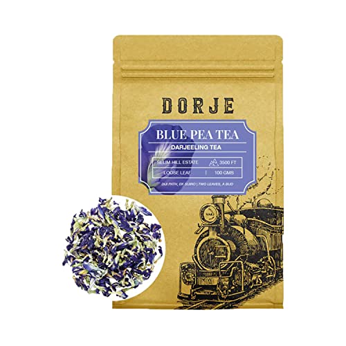 DORJE TEAS Blue Pea Mint Tea with Premium Darjeeling Loose Tea | Promotes Good Sleep, Stress Relief | Improves Immunity | Soothing Tea | For Glowing Skin | (Pack of 1, 100 gm) von DORJE TEAS