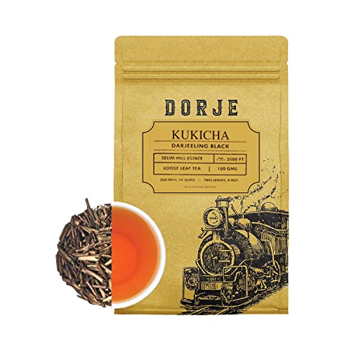 DORJE TEAS Japanese Kukicha Premium Darjeeling Loose Tea Rich in Vitamins & Minerals | Boosts Immunity | High in Calcium | Power Packed (Pack of 1, 100 gm) von DORJE TEAS