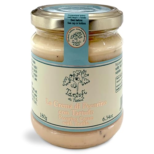 DOS Tartufi - Pecorino Creme mit Sommertrüffel | Italienische Delikatesse für Pasta, Risotto & Crostini | Verfeinert Saucen & Dips | Authentischer Geschmack, 180g, Mittel DOS Tartufi - Pecorino Creme mit Sommertrüffel | Italienische Delikatesse für Pasta, Risotto & Crostini | Verfeinert Saucen & Dips | Authentischer Geschmack, 180g, Mittel von DOS Tartufi