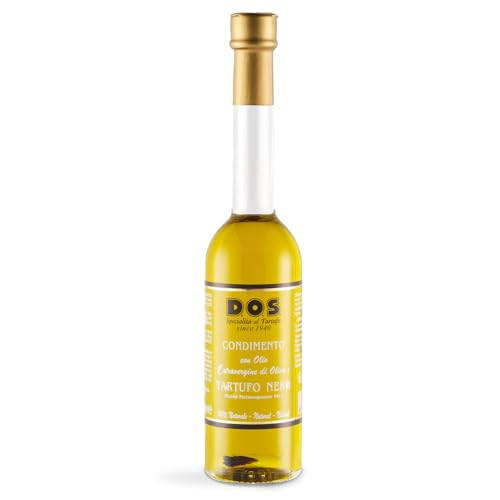 DOS Tartufi - Schwarzen Trüffelöl 100ml | Italienische Delikatesse | Extra Natives Olivenöl mit Schwarzen Trüffeln | Perfekt für Pasta, Salate, Fleischgerichte DOS Tartufi - Schwarzen Trüffelöl 100ml | Italienische Delikatesse | Extra Natives Olivenöl mit Schwarzen Trüffeln | Perfekt für Pasta, Salate, Fleischgerichte von DOS Tartufi