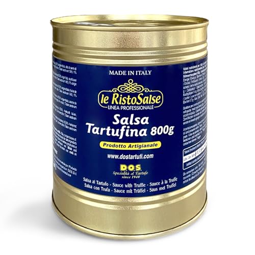 Trüffelsauce 800 Gramm - Schwarzer Trüffel - Verwendet in Restaurants und Kochen Profis - Italienische Artisan Produkt von DOS Tartufi