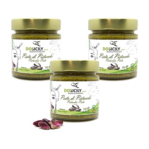 DOSICILY.COM - "Gioielli al pistacchio - Trio aus sizilianischem Pistazien-Pesto 190 g Packung mit 3 Stück, hergestellt in Bronte, hervorragendes Gewürz für Pasta, Pizza, Fleisch und Fisch DOSICILY.COM - "Gioielli al pistacchio - Trio aus sizilianischem Pistazien-Pesto 190 g Packung mit 3 Stück, hergestellt in Bronte, hervorragendes Gewürz für Pasta, Pizza, Fleisch und Fisch von DOSICILY.COM - "Gioielli al pistacchio