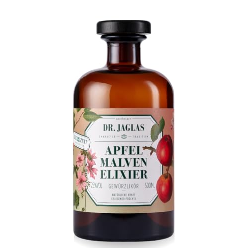 Dr. Jaglas Apfel Malven Elixier 500ml - Lieblicher Fruchtlikör - Likör als Aperitif oder Digestif - Fruchtiger Schnaps 25% Vol. - vegan & glutenfrei Dr. Jaglas Apfel Malven Elixier 500ml - Lieblicher Fruchtlikör - Likör als Aperitif oder Digestif - Fruchtiger Schnaps 25% Vol. - vegan & glutenfrei von DR. JAGLAS