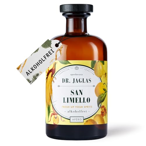 Dr. Jaglas San Limello - Zitronenlikör Limoncello alkoholfrei - Limoncello Likör original aus Berlin ideal für Drinks & alkoholfreie Cocktails wie Limoncello Spritz - 500ml Flasche von DR. JAGLAS