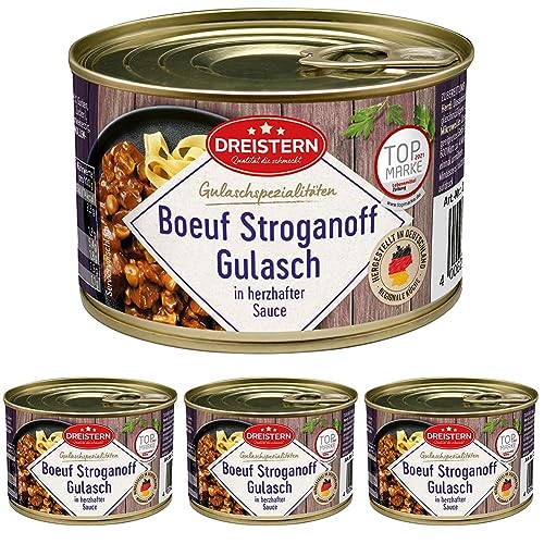 DREISTERN Boeuf Stroganoff Gulasch, Boeuf Stroganoff, 400 g (4er Pack) von DREISTERN