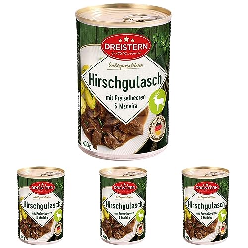 DREISTERN Hirsch Edelgulasch, 400 gramm (Packung mit 4) von DREISTERN