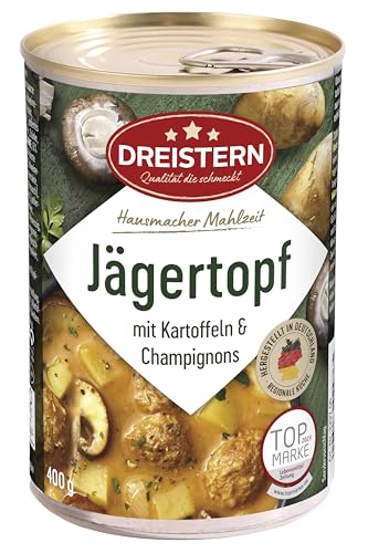DREISTERN Jägertopf mit Kartoffeln & Champignons | leckeres Fertiggericht mit Fleischbällchen in der praktischen recycelbaren Konserve von DREISTERN