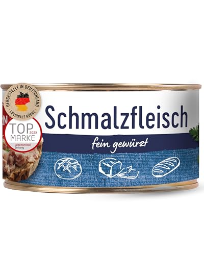 DREISTERN Schmalzfleisch 300g I Mit Gewürzen & Speck I Herzhafte Spezialität in recyclebarer Konservendose I Lange Haltbarkeit dank natürlicher Konservierung I Hausmacher Qualität von DREISTERN